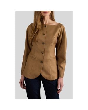 ZOE AND CLAIRE Bateau Neck Jacket - Natural