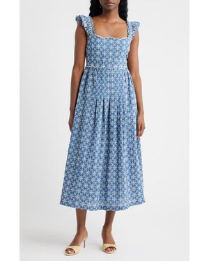 green emerald velvet dress Moon River Women's Floral Print Side tie Cut-Out Tiered Shirred midi Dress,  Ivory, S at Amazon Women's Clothing store