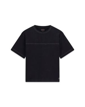 Guess Contrast Stitch Boxy T-Shirt - Blue