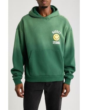 Market Smiley Lock Up Hoodie - Green