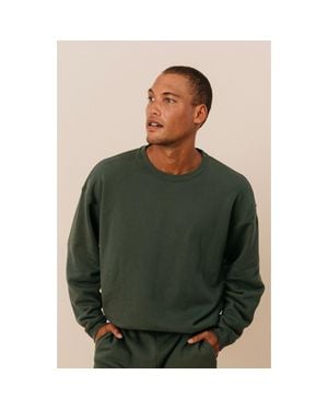 Ocio Organic Cotton Teddy Oversized Crewneck - Green