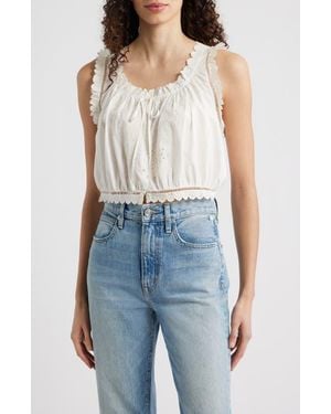 Doen Traveler Embroidered Crop Top - Blue
