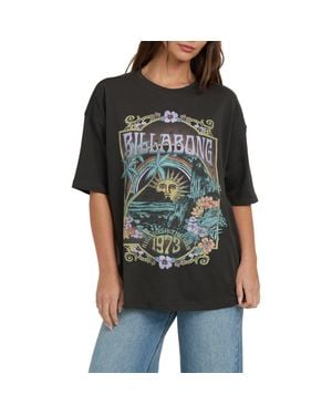Billabong Counting Stars Oversize Cotton Graphic T-Shirt - Black