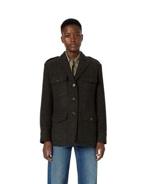 Gerard Darel Nadira Herringbone Jacket - Black