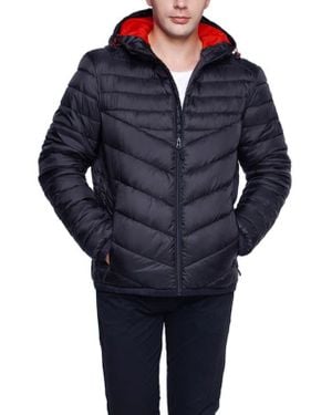 Rokka&Rolla Lightweight Quilted Hooded Puffer Jacket - Blue