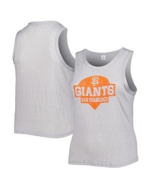 Soft As A Grape San Francisco Giants Plus Size High Neck Tri-Blend Tank Top - White