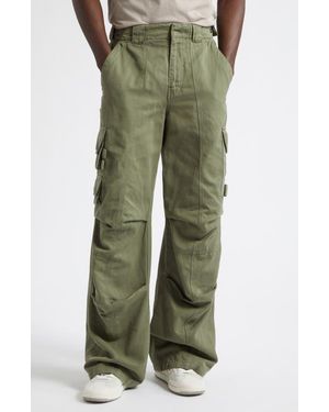 Balmain Cotton & Linen Cargo Pants - Green