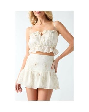 Guess Hayden Ruffle Crop Camisole - White