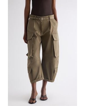 Acne Studios Belted Cotton Twill Barrel Leg Cargo Pants - Multicolor