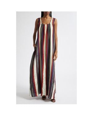 Christopher John Rogers Morris Stripe Crinkled Maxi Dress - Purple
