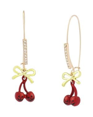 Betsey Johnson Spooky Cherry Earrings - Red