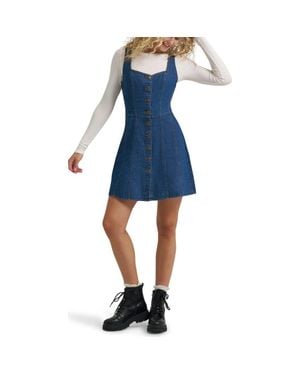 Lee Jeans Seamed Denim Minidress - Blue