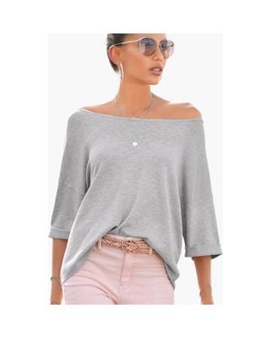 Lascana Oversized Reversible Sweater - Gray