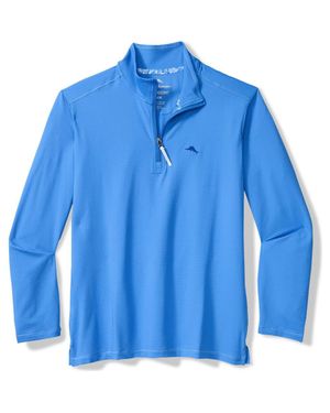 Tommy Bahama Costa Wave Islandzone Seersucker Half Zip Pullover - Blue