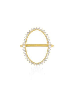 EF Collection Graduated Diamond Oval Ring - Metallic