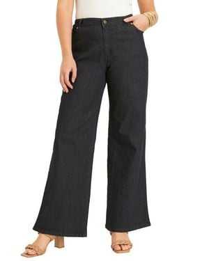 June + Vie June Fit Wide-Leg Jeans - Black