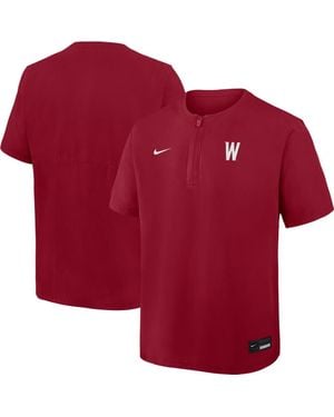 Nike Washington State Cougars Dri-Fit Quarter-Zip Windshirt - Red