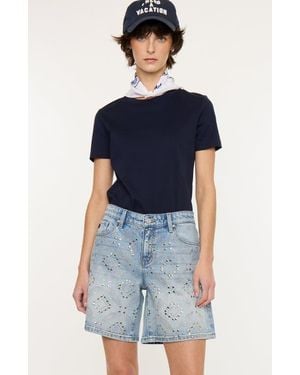 Kancan Mura 90S Low Rise Boy Shorts - Blue