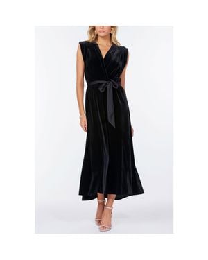 Bishop + Young Luxe Velvet Aeries Wrap Dress - Black
