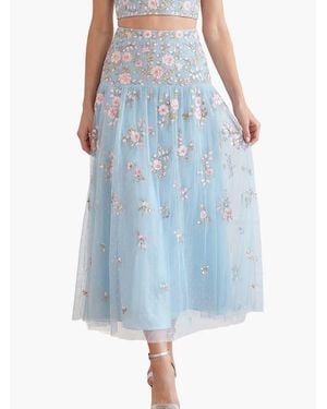 Needle & Thread Eden Rose Ankle Skirt - Blue