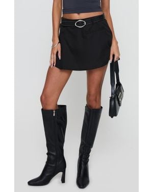 Princess Polly Barrymore Pleated Silk Blend Miniskort - Black