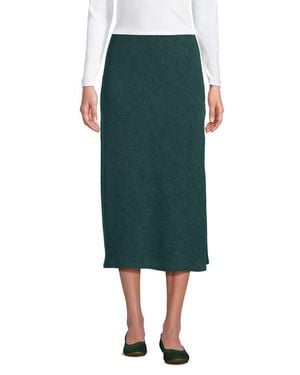 Lands' End Crinkle Midi Skirt - Green