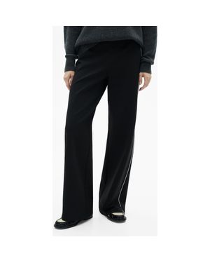 Mango Side Stripe Track Pants - Black