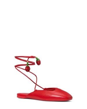 Kate Spade Strawberry Ankle Wrap Flat - Red