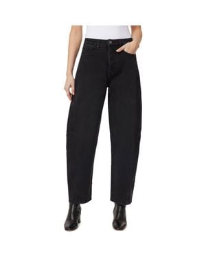 Habitual High Waist Crop Barrel Leg Jeans - Black