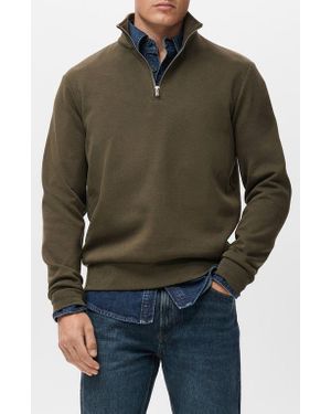 Mango Quarter Zip Sweatshirt - Brown
