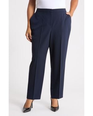 Tahari Classic Elastic Back Pants - Blue