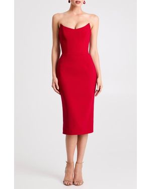 HELSI Celia Strapless Cocktail Sheath Dress - Red