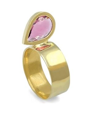 Leslie Paige Perched Setting Tourmaline Ring - Metallic