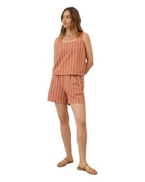 Pact Canopy Linen High-Waisted Short Made With Organic Cotton - Natural