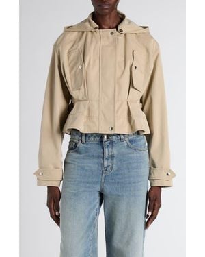 McQueen Belted Cotton Windbreaker Jacket - Blue