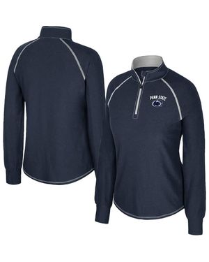 Colosseum Athletics Penn State Nittany Lions Bikram Raglan Quarter-Zip Top - Blue