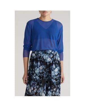 UNIVERSAL STANDARD Thames Fog Sheer Mesh Top - Blue