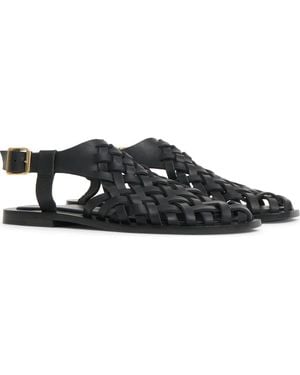 Mansur Gavriel Slingback Woven Sandal - Black