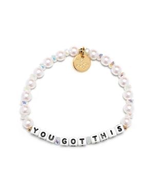 Little Words Project You Got This Beaded Stretch Bracelet - White