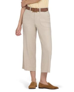 NYDJ Wide Leg Crop Linen Blend Pants - Natural