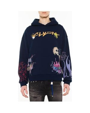 Cult Of Individuality Graphic Hoodie Sweatshirt - Blue