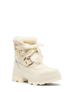 Sorel Joan Frwd Genuine Shearling Trim Waterproof Boot - White
