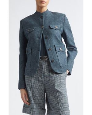 Eleventy Cashmere & Silk Field Jacket - Blue