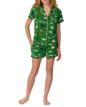 Kate Spade Print Short Sleeve Pajamas - Green