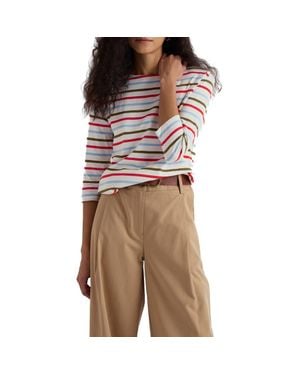 Seasalt Cornwall Sailor Stripe Organic Cotton Top - Brown