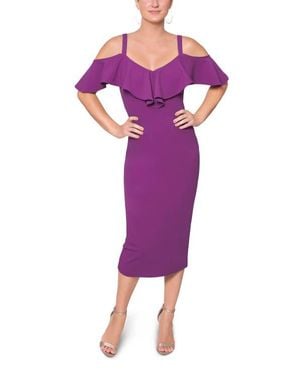 Rachel Roy Marcella Off The Shoulder Ruffle Midi Dress - Purple
