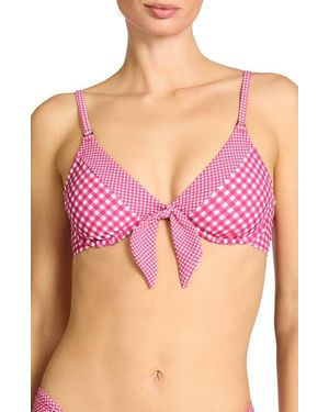 Robin Piccone Brigitte Tie Front Underwire Bikini Top - Pink