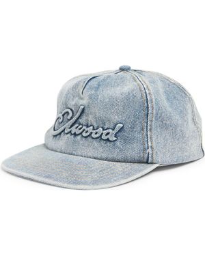 Elwood Embossed Logo Denim Snapback Baseball Cap - Blue