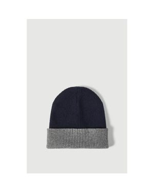 Brunello Cucinelli Cashmere Double Knit Ribbed Beanie - Blue