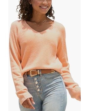 Lascana Fuzzy V-Neck Sweater - Blue